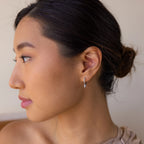Diamond Pave Spike Huggies Silver 18K Gold Plated