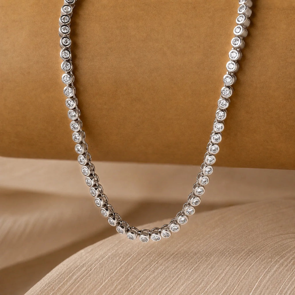 Diamond Bezel Tennis Necklace