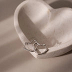 Heart Hoops Silver 18K Gold Plated