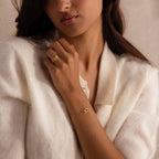 Pave Linked Pendant Bracelet Silver 18K Gold Plated