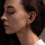 Lace Diamond Hoops Silver 18K Gold Plated