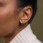 Organic Diamond Teardrop Hoops Silver 18K Gold Plated