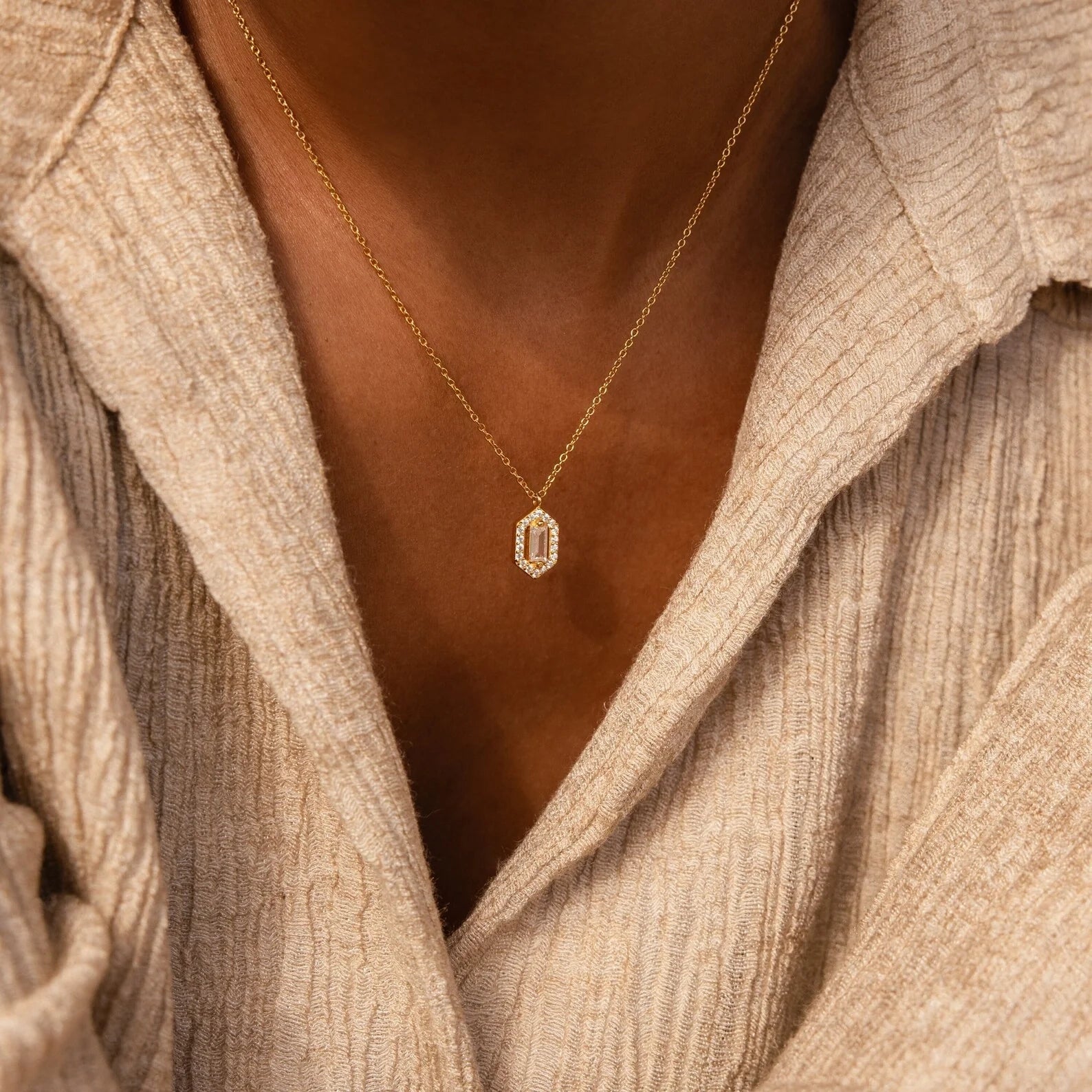 Daydreamer Diamond Necklace Silver 18K Gold Plated
