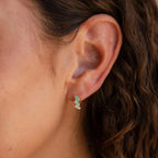 Ombre Opal Huggies Silver 18K Gold Plated