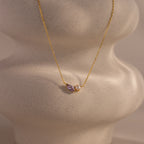 Marquise Alexandrite & Pearl Necklace Silver 18K Gold Plated
