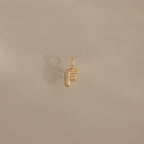 Diamond Pave Bubble Letter Charm Silver 18K Gold Plated