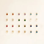 Raindrop Blue Zircon Studs Silver 18K Gold Plated