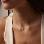Teardrop Moonstone Necklace Silver 18K Gold Plated