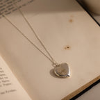 Fingerprint Heart Locket Necklace Silver 18K Gold Plated