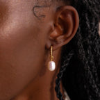 Twisted Pearl Hoops Silver 18K Gold Plated