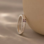 Ribbed Alexandrite Band Silver 18K Gold Plated