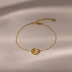 Dainty Organic Fingerprint Bracelet  Silver 18K Gold Plated
