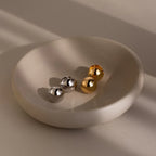Chunky Ball Huggie Hoops Silver 18K Gold Plated
