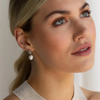 Knot Pearl Drop Earrings Silver 18K Gold Plated