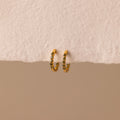 Peridot Inside Out Huggies Silver 18K Gold Plated