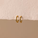 Peridot Inside Out Huggies Silver 18K Gold Plated