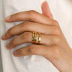 Alice Thin Engraved Ring  Silver 18K Gold Plated