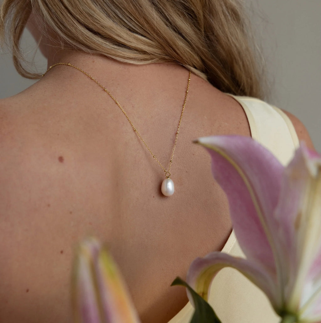 Ariel Pearl Necklace Silver 18K Gold Plated
