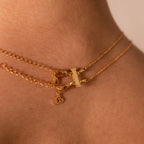 Double Layering Clasp Silver 18K Gold Plated