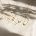 Pave Initial Necklace Silver 18K Gold Plated