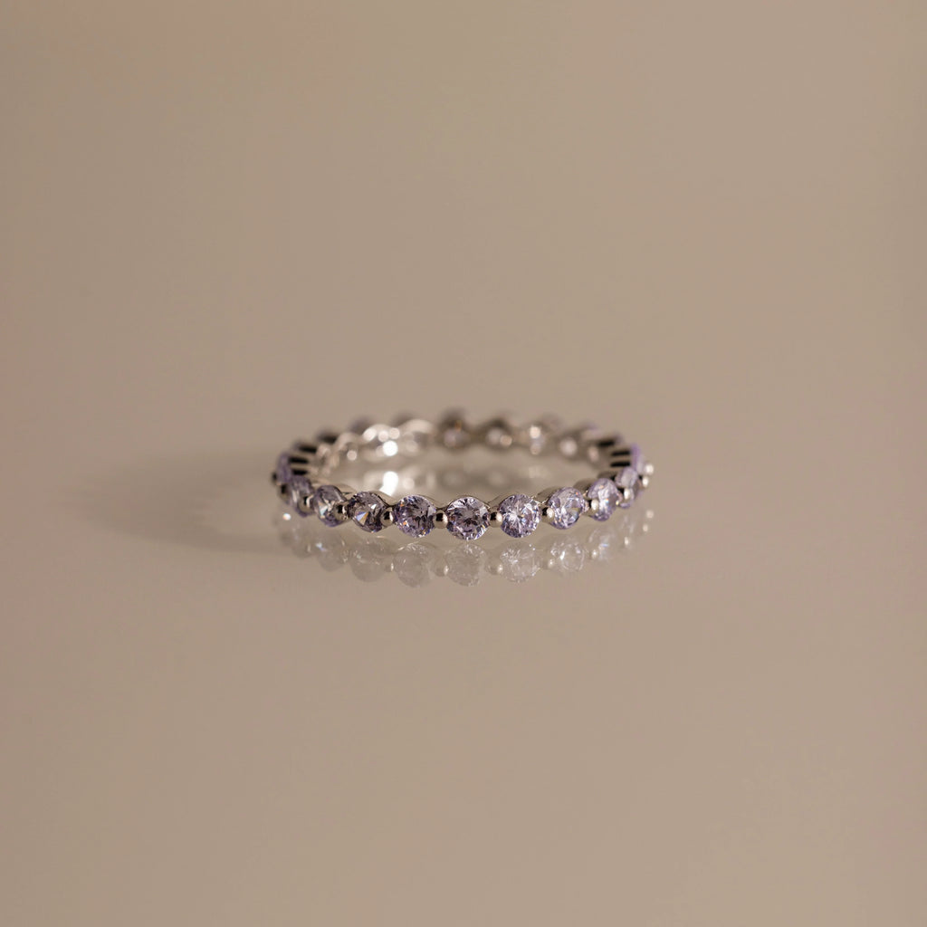 Lace Eternity Alexandrite Ring Silver 18K Gold Plated