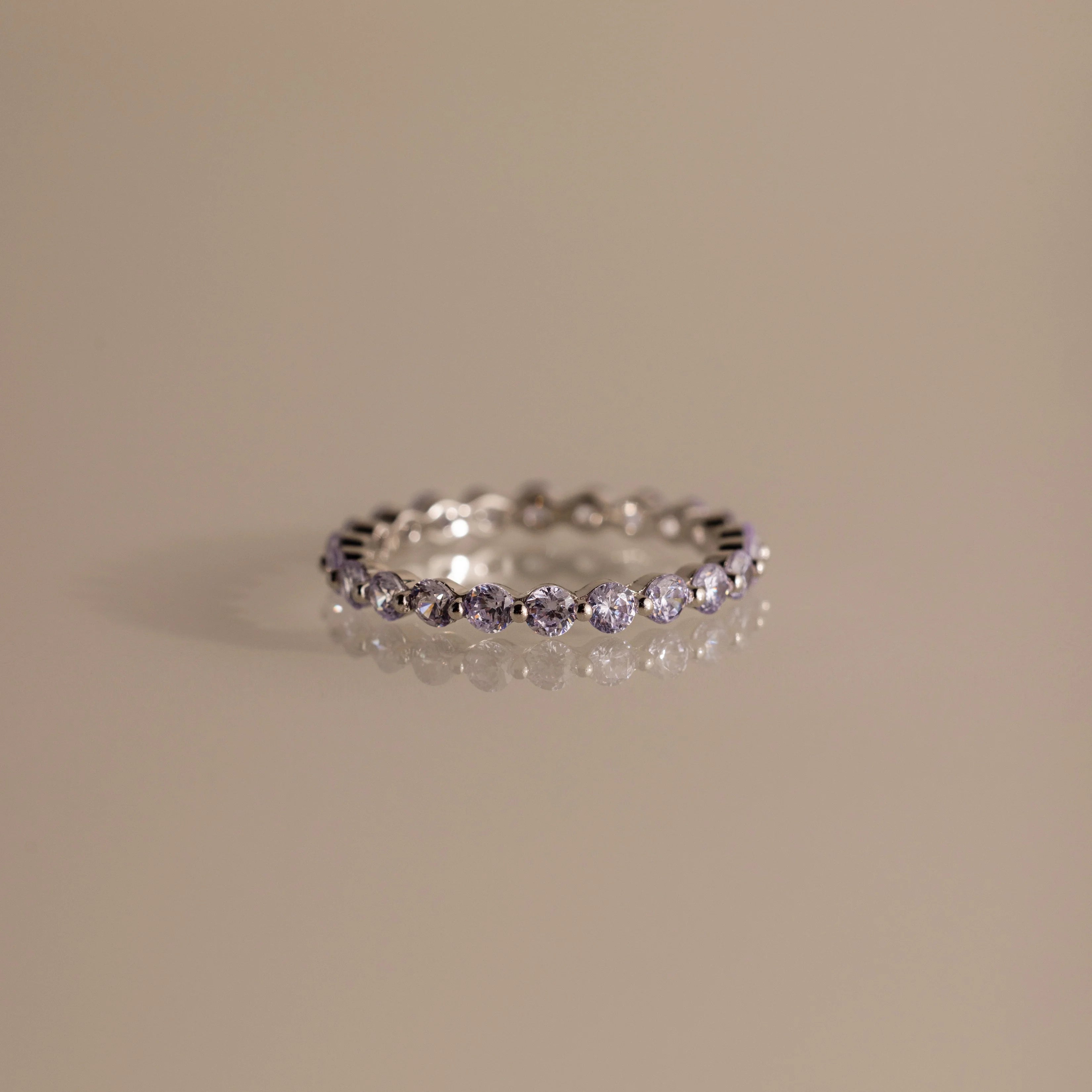 Lace Eternity Alexandrite Ring Silver 18K Gold Plated