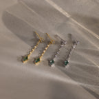 Agate Diamond Earrings Silver 18K Gold Plated