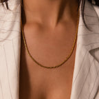 Bold Link Chain Necklace Silver 18K Gold Plated