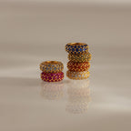 Garnet Pave Charm Spacer Silver 18K Gold Plated