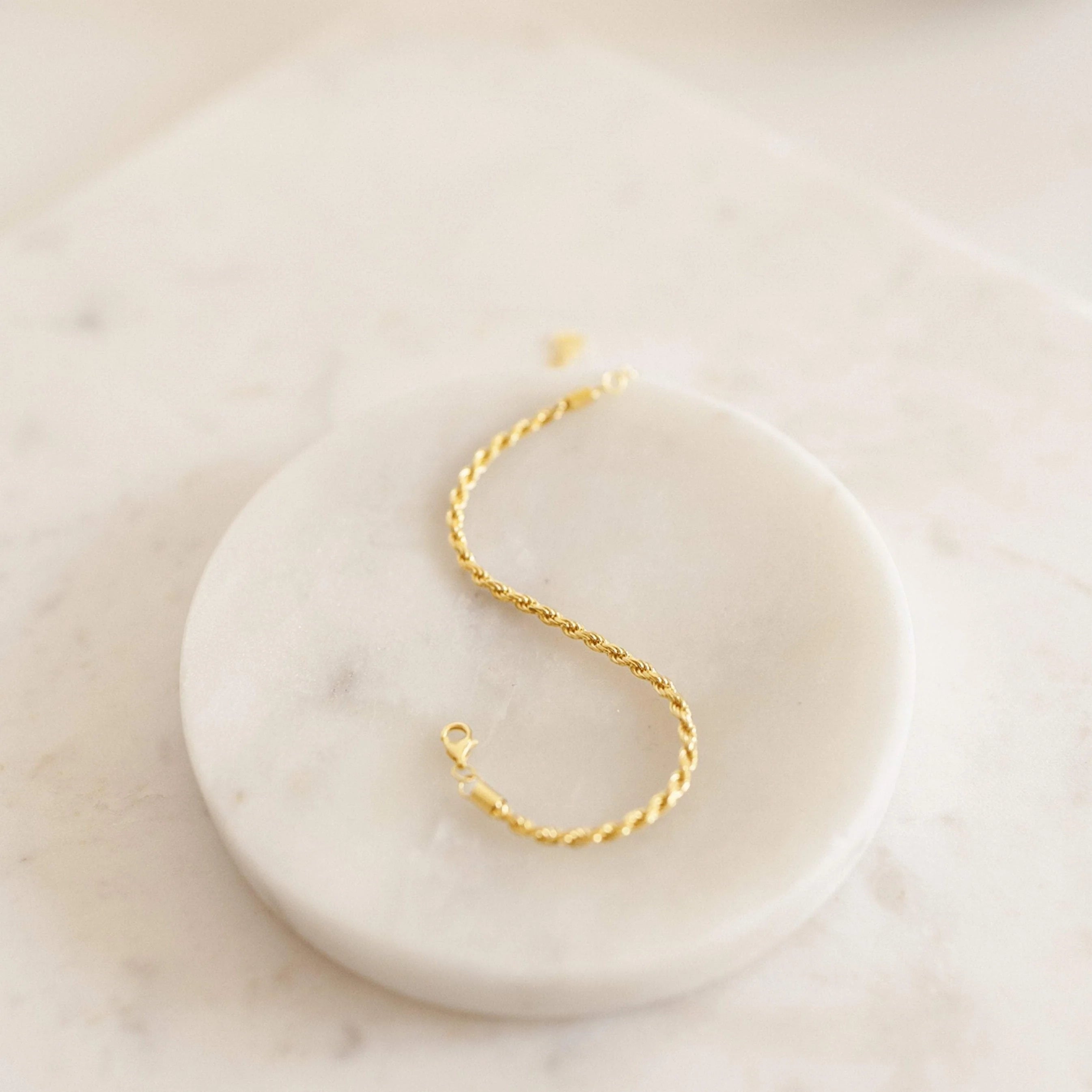Rope Chain Bracelet Silver 18K Gold Plated