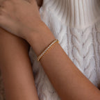 Diamond Tennis Bracelet Silver 18K Gold Plated