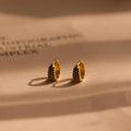 Chunky Onyx Pave Huggies Silver 18K Gold Plated