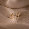Diamond Bow Studs Silver 18K Gold Plated