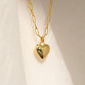Taylor Heart Paperclip Necklace Silver 18K Gold Plated