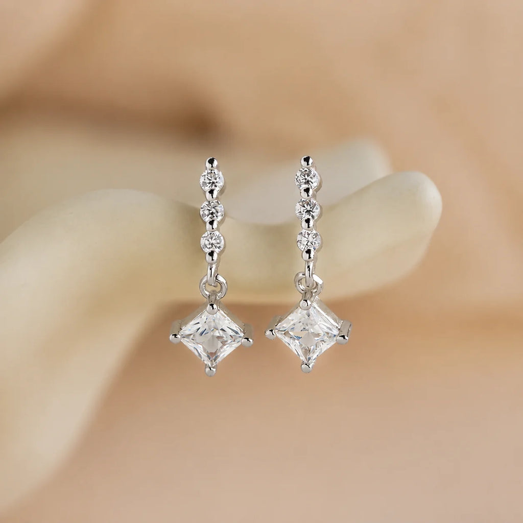 Princess Diamond Drop Studs