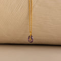 North Star Birthstone Signet Necklace in Amethyst Silver 18K Gold Plated