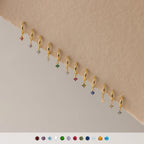 Ivy Birthstone Hoops Silver 18K Gold Plated