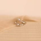 Pearl Diamond Huggies Silver 18K Gold Plated