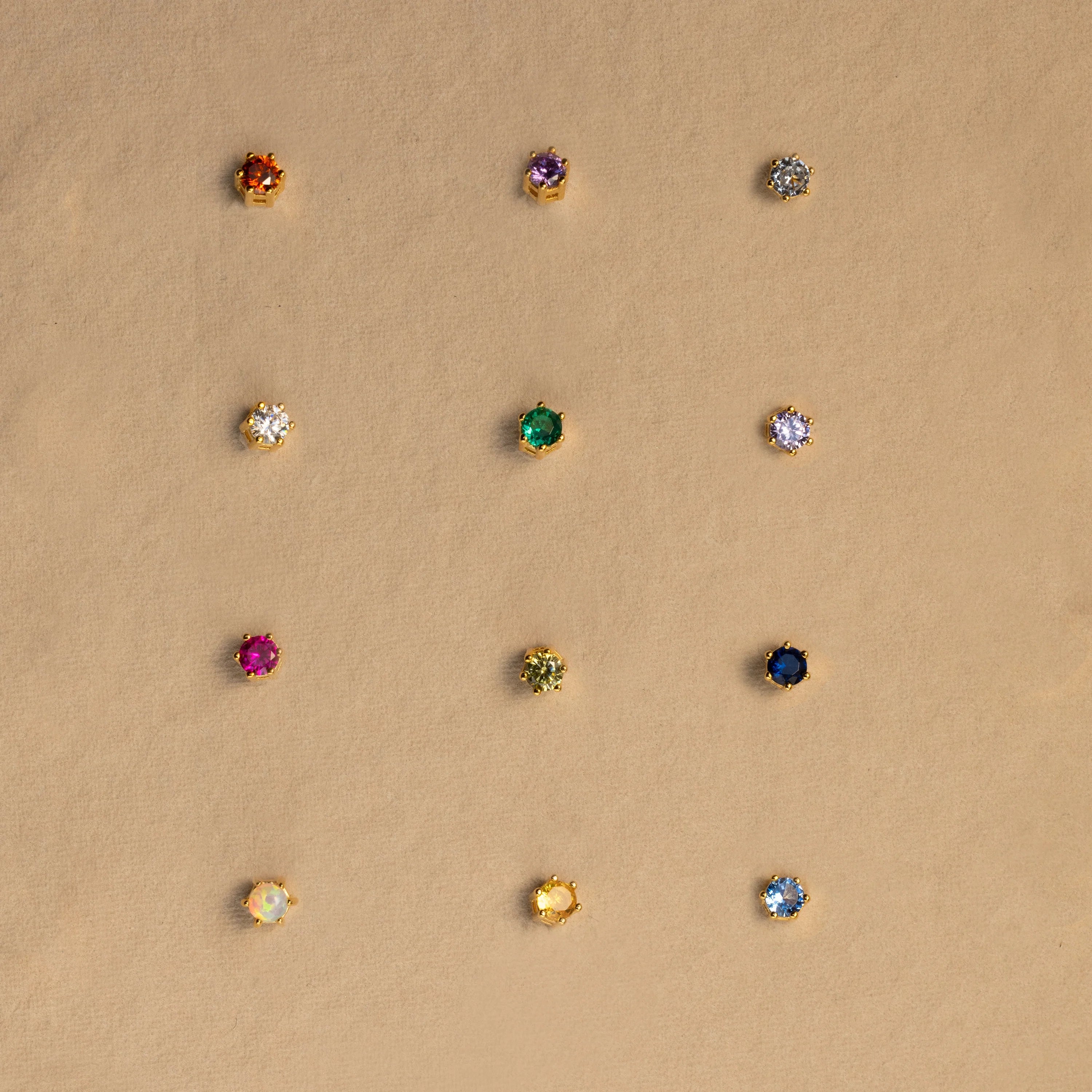 Peridot Flatback Studs Silver 18K Gold Plated