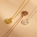 Fingerprint Coin Necklace Silver 18K Gold Plated