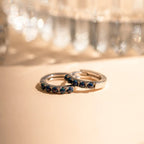 Indigo Blue Opal Huggies Silver 18K Gold Plated
