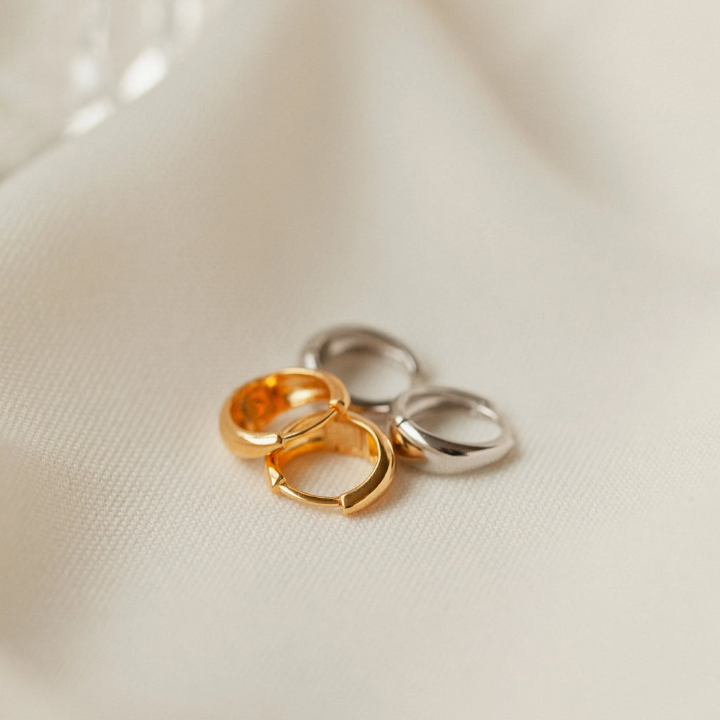Lucy Hinged Huggies Silver 18K Gold Plated