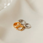 Lucy Hinged Huggies Silver 18K Gold Plated