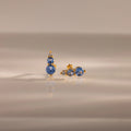 Aquamarine Ombre Flatback Studs Silver 18K Gold Plated