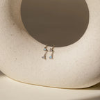 Opal Drop Studs Silver 18K Gold Plated