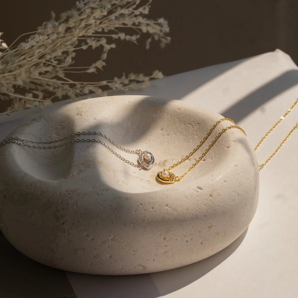 Diamond Pave Evil Eye Necklace Silver 18K Gold Plated