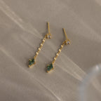 Agate Diamond Dangle Earrings Silver 18K Gold Plated