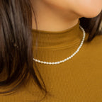 Pearl Choker Necklace Silver 18K Gold Plated