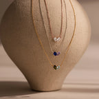 Toi et Moi Teardrop Heart Necklace  Silver 18K Gold Plated