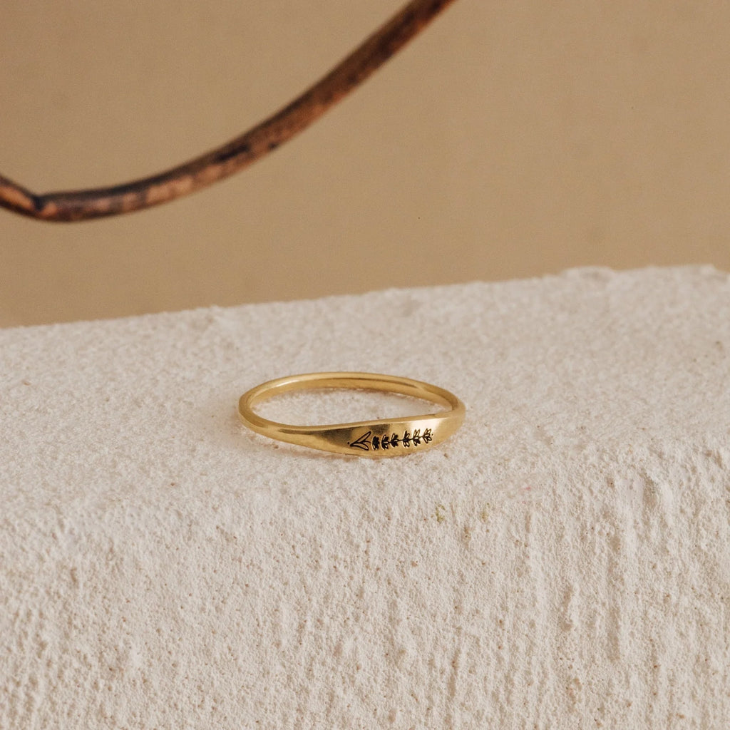 Skinny Birth Flower Ring Silver 18K Gold Plated